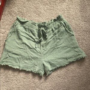 Sage green summer shorts